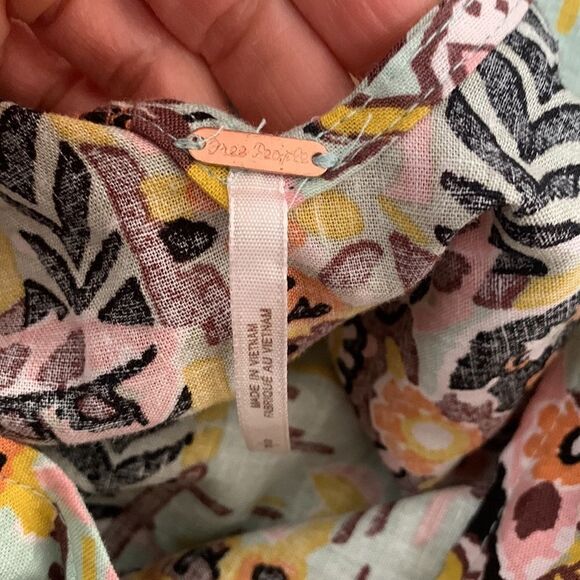 Free People Summer in Tulum Linen Blend Peplum Hem Tunic S - Picture 6 of 8